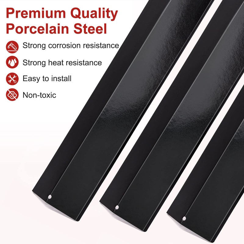 Adviace Set of 5 Heat Plate Shields for Brinkmann 810-3660-S, 810-2511-S, 810-2512-S Grill Replacement Parts, 15 3/8" Porcelain Steel Gas Grill Heat Tent Flame Tamer Replacement for Uniflame, Aussie. - Image 5